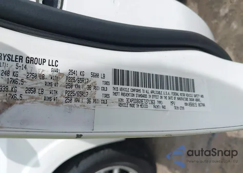 2014 Dodge Journey Sxt from USA, damaged, VIN 3C4PDDBG9ET271363